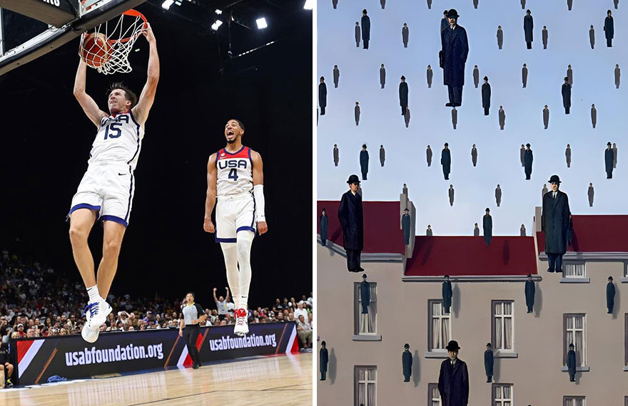 "Golconda" By René Magritte, 1953