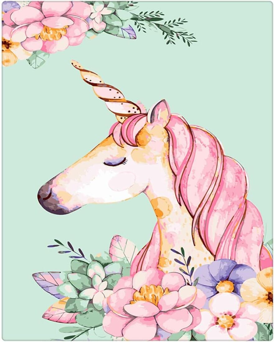 I Painted This Floral Unicorn Using The Paint By Numbers Method