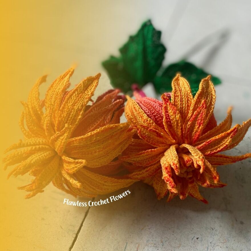 I Designed This Crochet Pumpkin Dahlia For My Thanksgiving Table