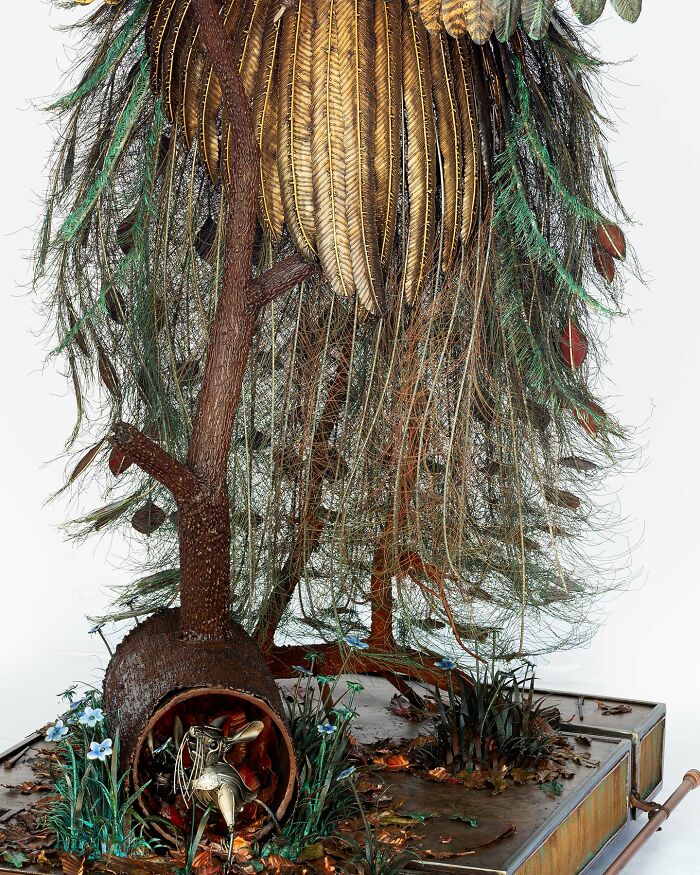 I Spent A Year Making This Life-Sized Peacock Sculpture One Feather At A Time