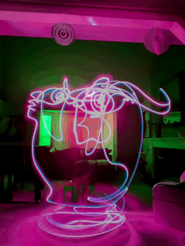 Cat Light Drawing