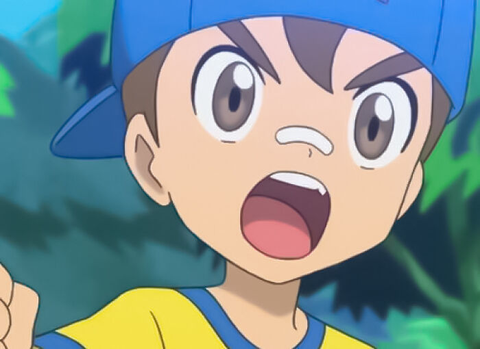 Joey wears a blue hat and shouts - 54