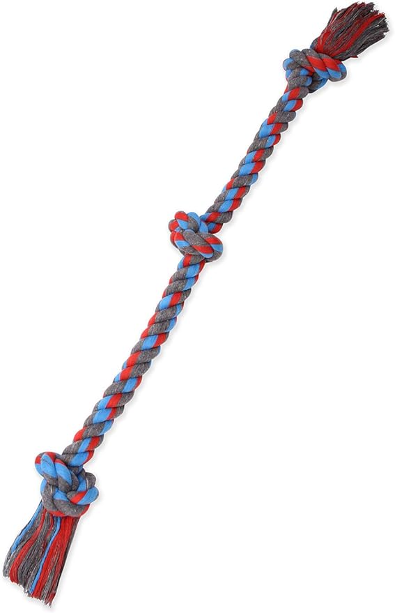 Colorful braided rope toy for dogs who love to shred. Colorful braided rope toy for dogs who love to shred.
