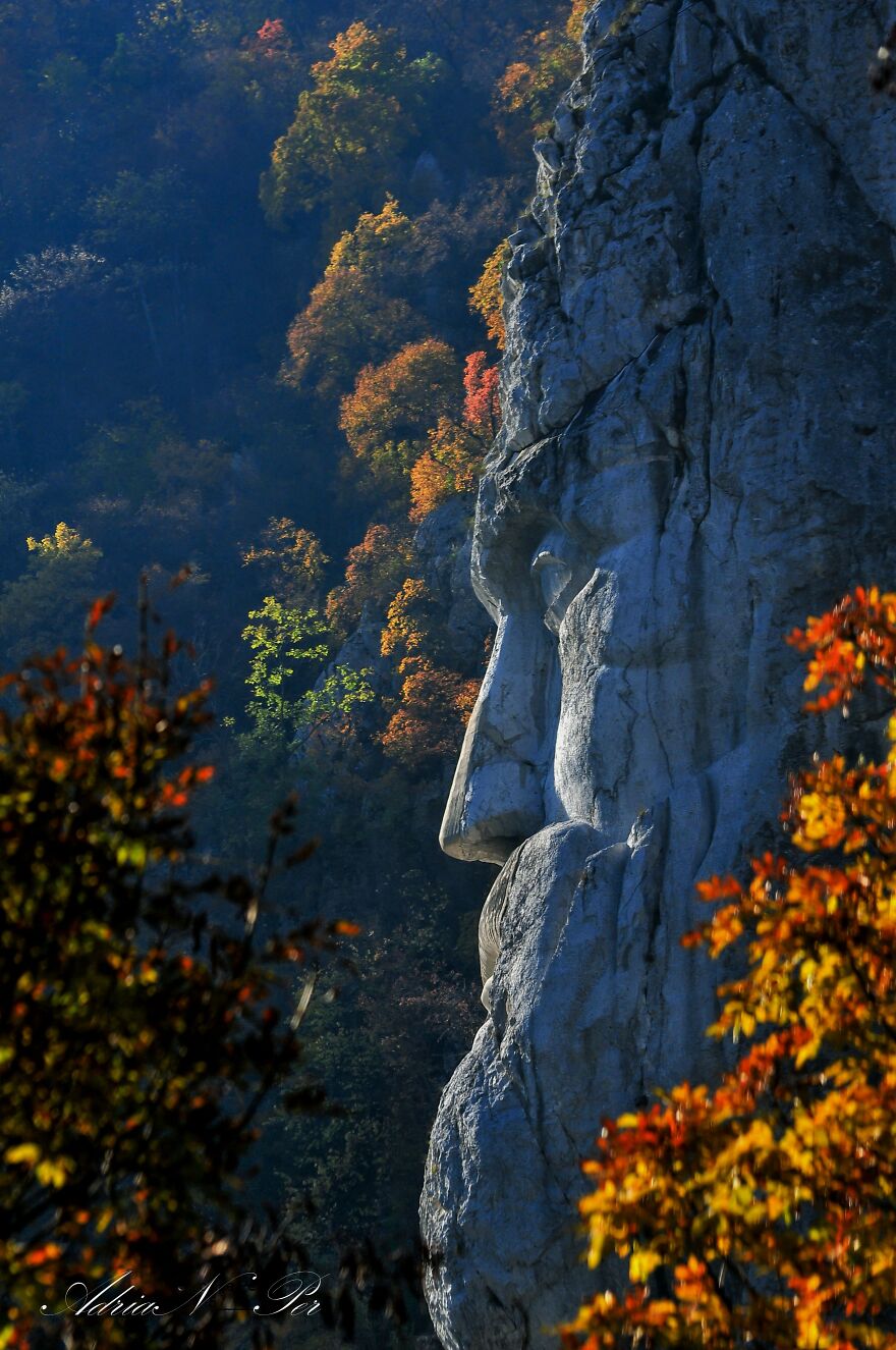 Decebal King Of Dacia Statue In Rock, ,dacia Was Antic Province Of Romania, Se Europe.