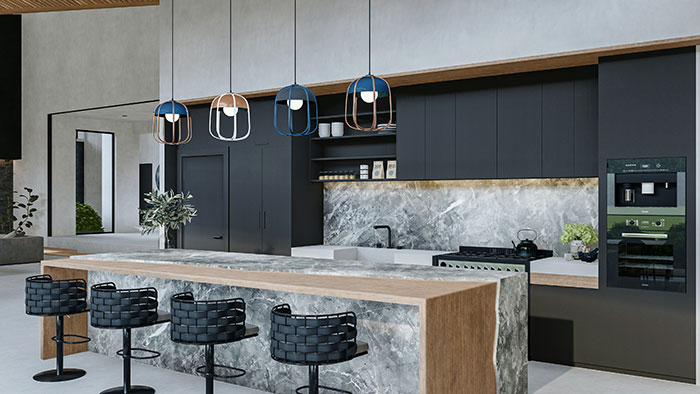 Photo of modern kitchen.