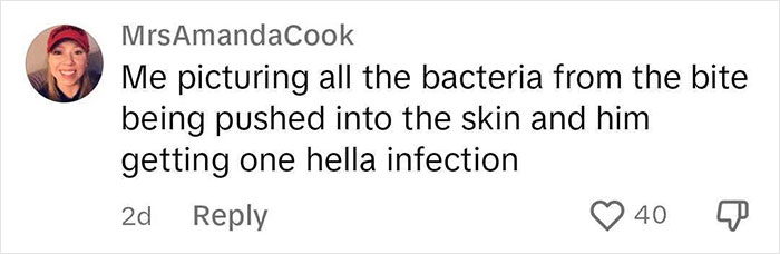 Social media comment mocking tattoo meant to symbolize love with girlfriend.