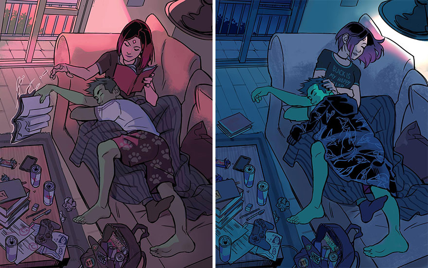 "She Helps Him Study For Finals"