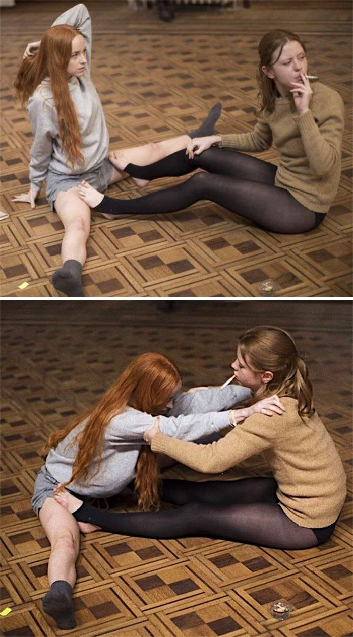 Dakota Johnson And Mia Goth On The Set Of Suspiria, 2018