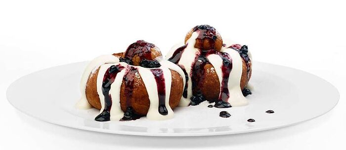 Romania: Papanasi (Cheese Donuts With Fruit Jam & Sour Cream). Total Bliss!