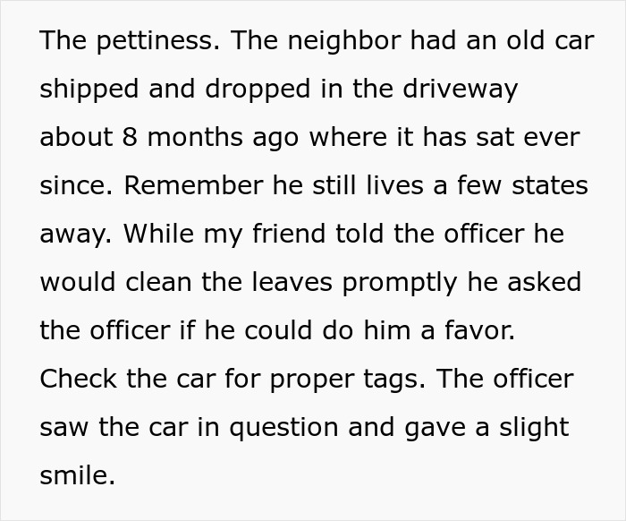 Neighbor Calls Police Because Of A Few Leaves, Regrets It After This Guy Gets Revenge