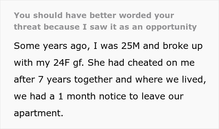 Woman Thinks She&rsquo;s Threatening Her Ex-BF But He Sees It As An Opportunity To Never See Her Again