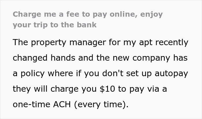 &ldquo;I View It As A Win&rdquo;: Company Charges A $10 Fee For Each Payment So This Person Goes Old-School