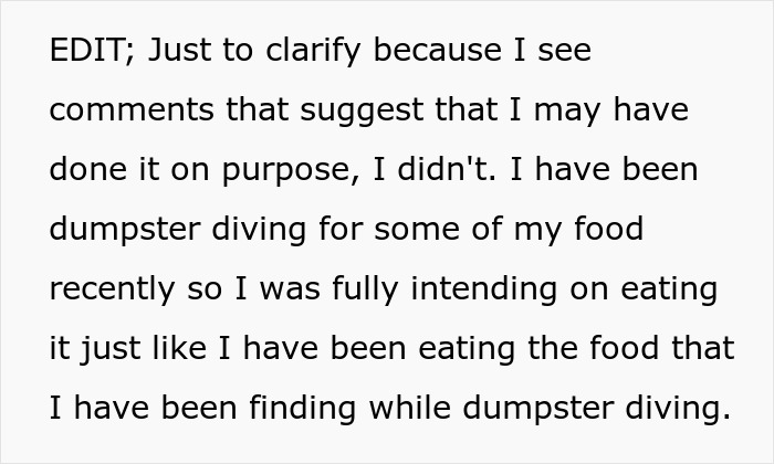 "AITA For 'Poisoning' Housemate Who Ate My Food Without My Permission And Ended Up In The ER?" "AITA For 'Poisoning' Housemate Who Ate My Food Without My Permission And Ended Up In The ER?"