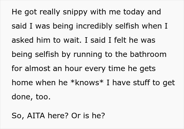 Man Snaps After His Exhausted Stay-At-Home Wife Tries To "Police" His Showering Schedule