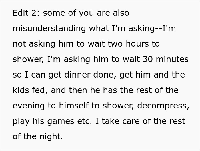 Man Snaps After His Exhausted Stay-At-Home Wife Tries To "Police" His Showering Schedule