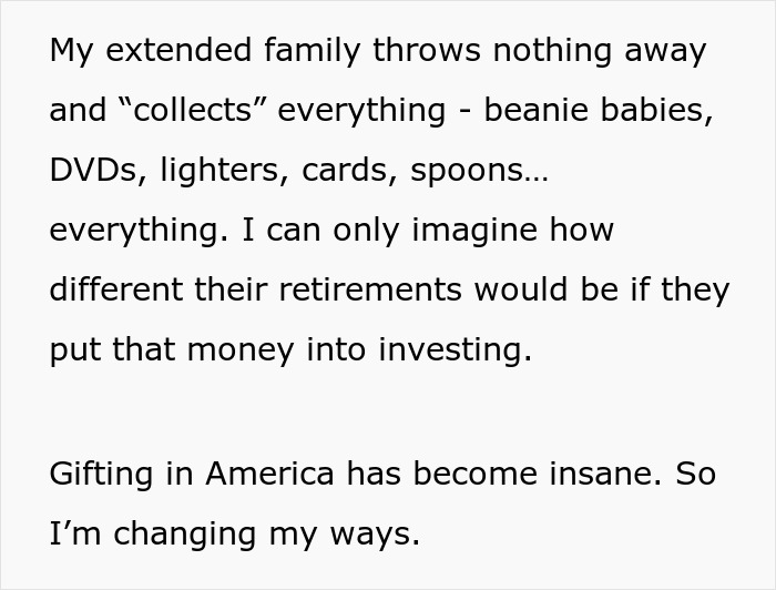 “Gifting In America Has Become Insane”: Woman Shares Her New Gift Strategy For Christmas “Gifting In America Has Become Insane”: Woman Shares Her New Gift Strategy For Christmas