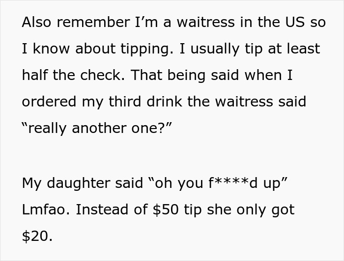 Waitress Judges This Woman For Having Another Drink, Loses Out On A Hefty Tip Waitress Judges This Woman For Having Another Drink, Loses Out On A Hefty Tip