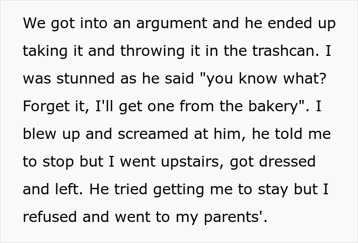 Man Dubs Wife An Overreactor After She Leaves When He Tosses A Cake She Made For Stepkid