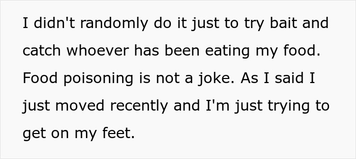 "AITA For 'Poisoning' Housemate Who Ate My Food Without My Permission And Ended Up In The ER?" "AITA For 'Poisoning' Housemate Who Ate My Food Without My Permission And Ended Up In The ER?"