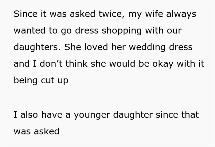 Man Refuses To Let His Late Wife&rsquo;s Wedding Dress Be Cut, Gets Called A Jerk By Family
