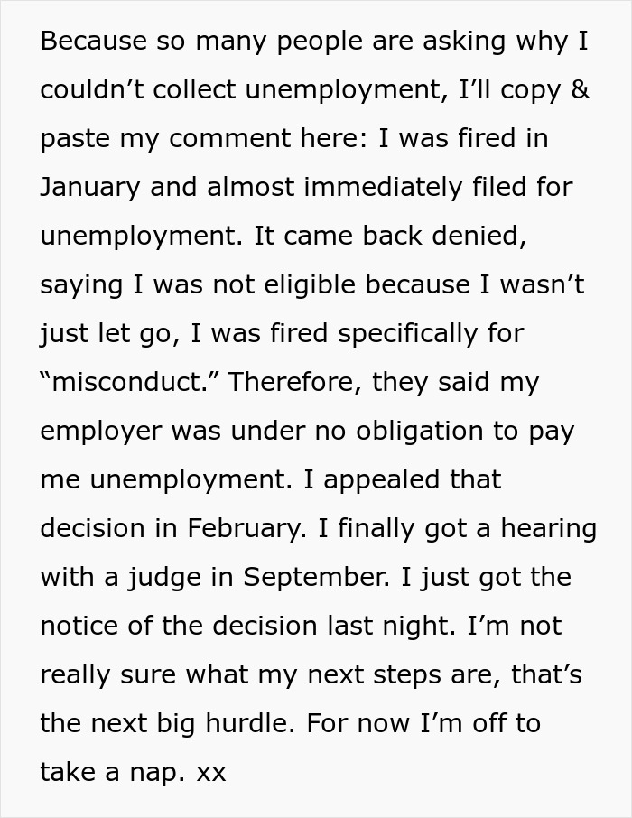 Company Fires A Good Employee For &lsquo;Misconduct,&rsquo; The Tables Turn When The Court Votes In Their Favor