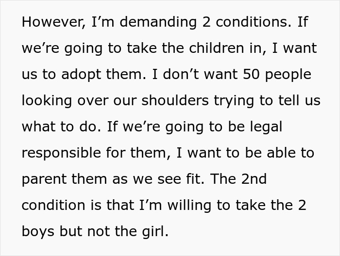 &ldquo;AITA For Telling My Wife We Can Adopt Her Nephews But Not Her Niece?&rdquo;
