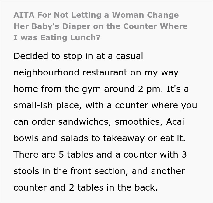 Mom Wants To Treat Restaurant Table As A Diaper Changing Station, Disgusted Customer Retaliates