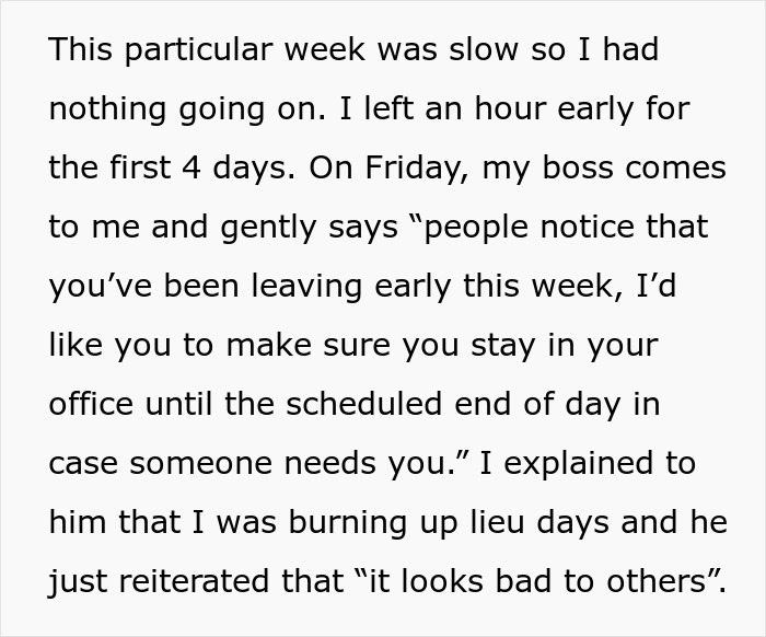Coworkers Question Why Guy Keeps Leaving Early, He Maliciously Complies With &lsquo;Expectations&rsquo;