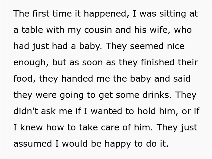 Woman Is Tired Of Family Dumping Their Kids On Her At Events, Stops Going