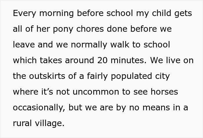 Mom Allows 7 Y.O. To Ride A Pony To School, Causing Entitled Parent To Go Off On Her