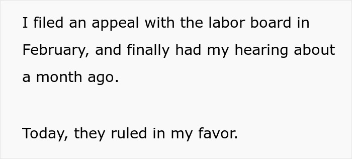 Company Fires A Good Employee For &lsquo;Misconduct,&rsquo; The Tables Turn When The Court Votes In Their Favor