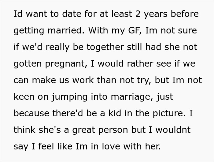 Man Asks If He’s A Jerk For Not Loving His Pregnant Wife-To-Be, Netizens Validate His Feelings Man Asks If He’s A Jerk For Not Loving His Pregnant Wife-To-Be, Netizens Validate His Feelings