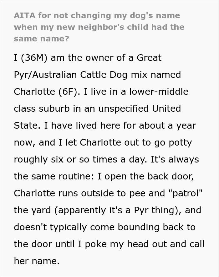 Man Thinks His 2 Y.O. Daughter Deserves Her Name More Than A 6 Y.O. Dog, Demands It Be Changed