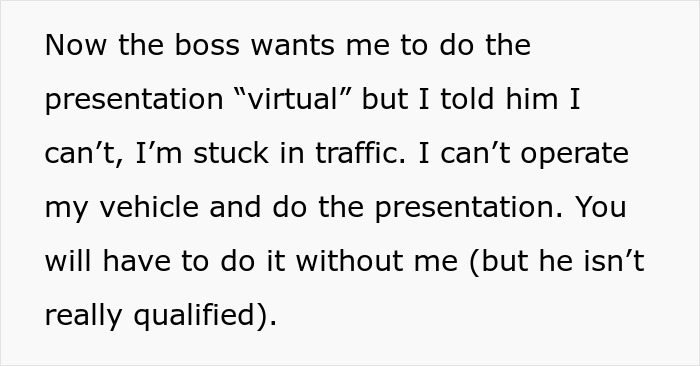 Boss Makes An Error By Insisting That Worker Present In Person When They Advised Against It Boss Makes An Error By Insisting That Worker Present In Person When They Advised Against It