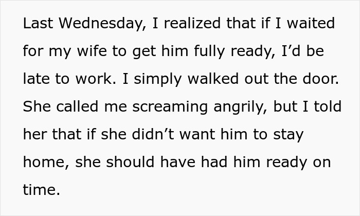 Guy With 2 Jobs Starts Simply Leaving When His Jobless Wife Can&rsquo;t Get Son Ready In Time For Daycare