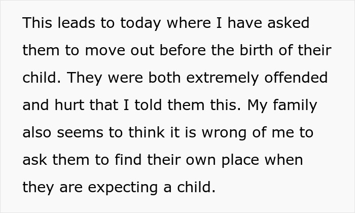 The Internet Weighs In Whether Guy Was A Jerk To Ask Brother And His Pregnant Wife To Move Out