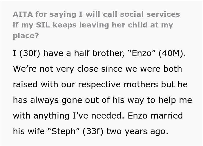 “She Burst Into Tears And Begged Me To Help”: Woman Threatens To Call CPS On Sister-In-Law “She Burst Into Tears And Begged Me To Help”: Woman Threatens To Call CPS On Sister-In-Law