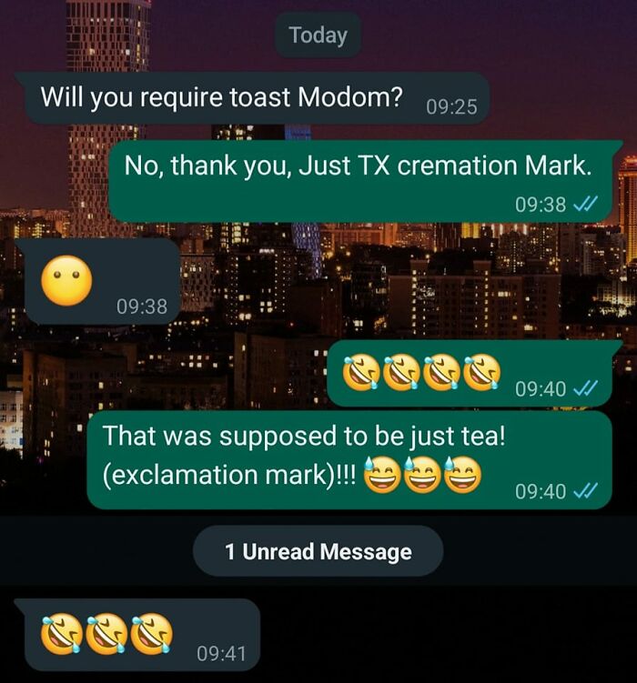Chat messages showing autocorrect errors and funny text fails, illustrating autocorrect mistakes making a mess in normal texts.