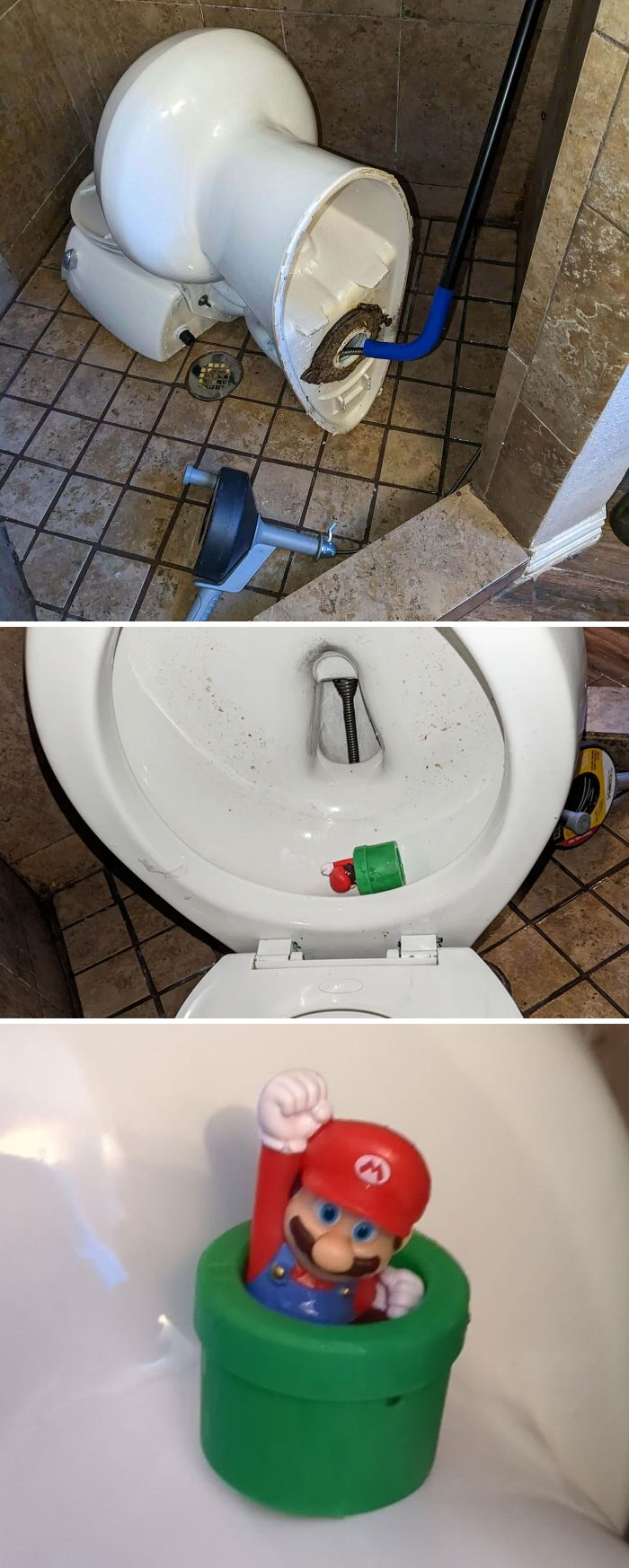 A Very Slow Flushing Toilet Led To My Discovery Of The Most Ironic Toilet Clog. Kids Are Stupid