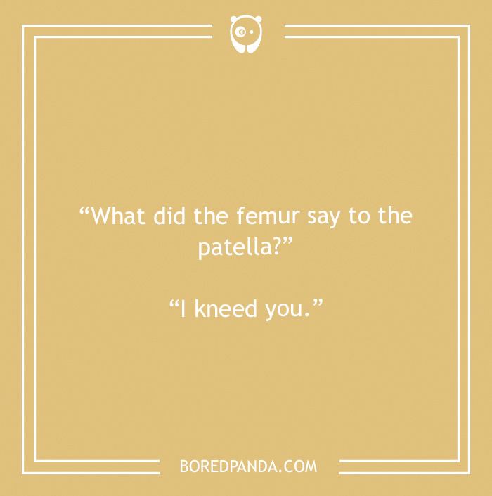 Biology joke about femur and patella 