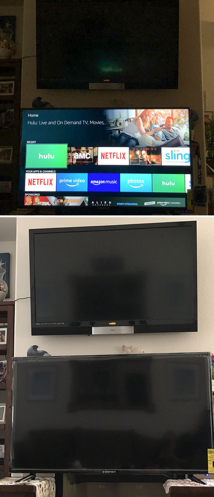 My Awesome Cousins Bought Me A Nice Big 55" TV Last Night, As A Thank You And As A "We Will Be Spending Lots More Time At Your House" Gift