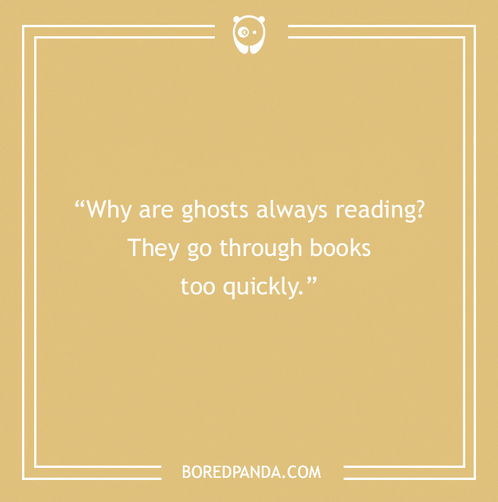 Text image with a pun about ghosts reading, related to book lovers. - 14