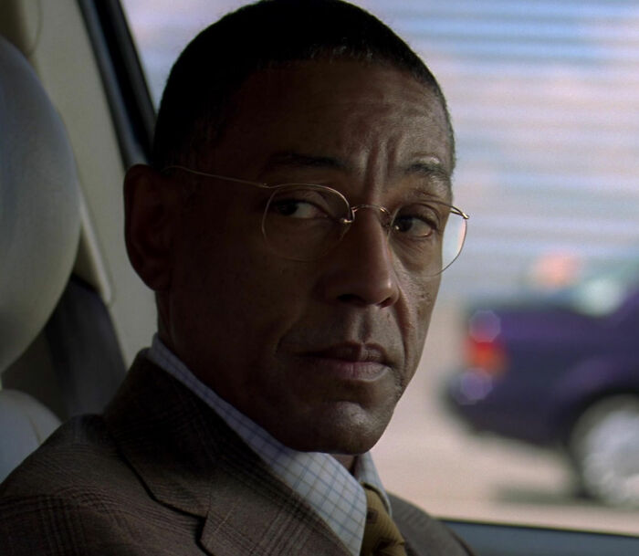 Gus sitting in the car and looking from Breaking Bad