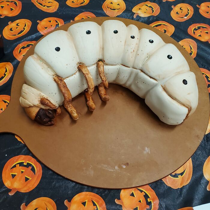 A Hercules Beetle Larva Cake