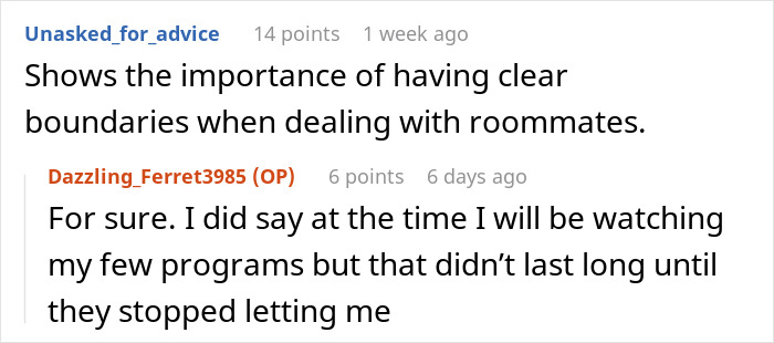 Woman Teaches Entitled Housemates A Lesson After They Start Policing Her Use Of Her Own TV