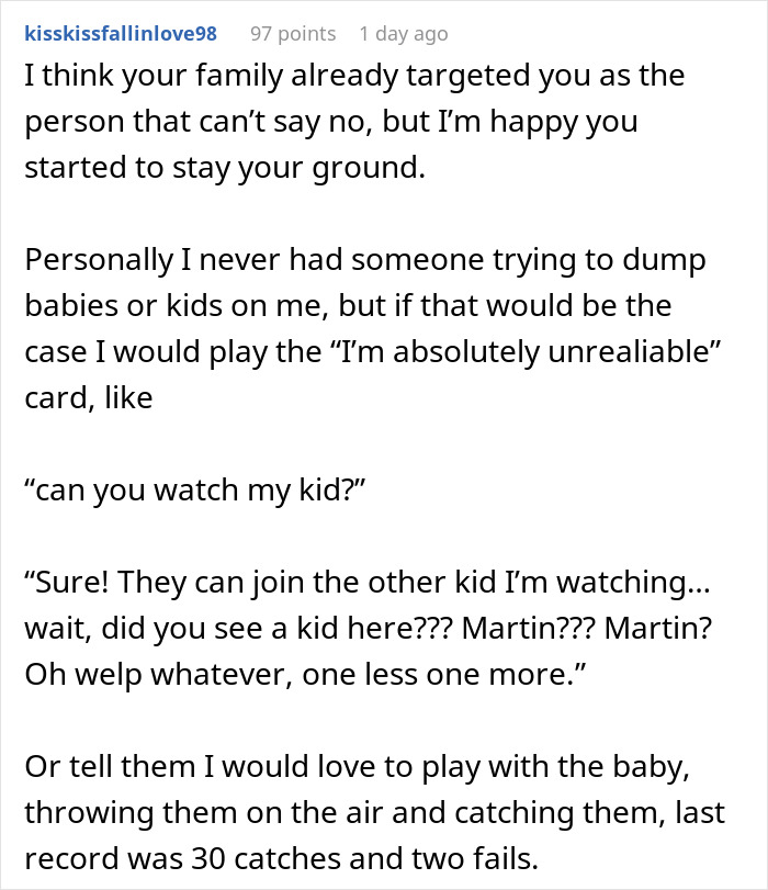 Woman Is Tired Of Family Dumping Their Kids On Her At Events, Stops Going