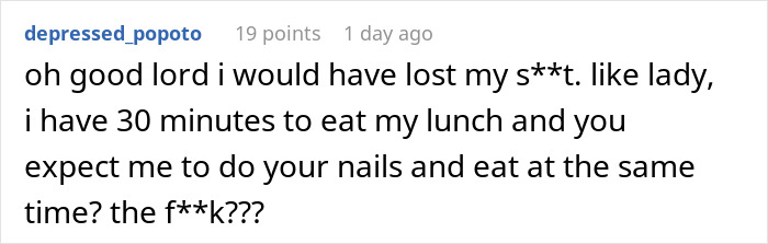 "She's Being A Complete Clown": Woman Is Furious And Offended Coworker Won't Give Free Manicure