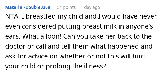 &ldquo;AITA For Banning My SIL From Babysitting After She Put Breastmilk In My Child&rsquo;s Ears&rdquo;