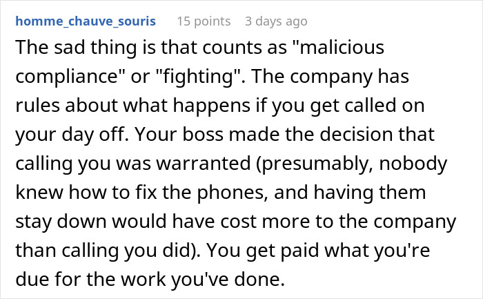 "I Know It's Your Day Off, But": Employee Shows Boss Why Not To Call Them On Their Days Off "I Know It's Your Day Off, But": Employee Shows Boss Why Not To Call Them On Their Days Off