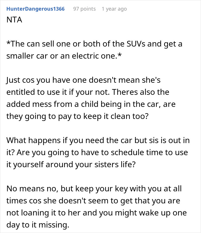 "Sister Says They Can No Longer Afford Gas": Woman Begs Bro To Use His Electric Car, Gets A No "Sister Says They Can No Longer Afford Gas": Woman Begs Bro To Use His Electric Car, Gets A No